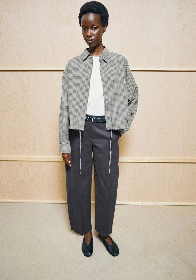 ARMEDANGELS Barrel Leg Twill Pant dark steel