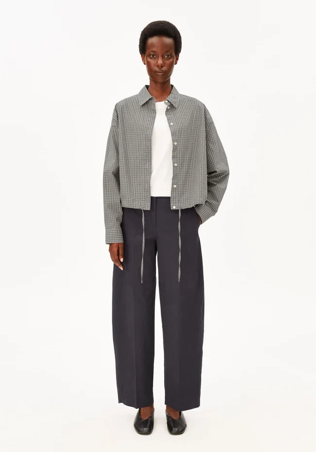 ARMEDANGELS Barrel Leg Twill Pant dark steel