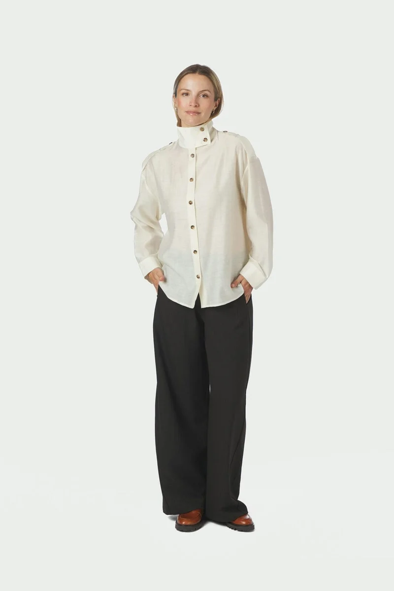 Neo Noir - Tracey Solid Shirt 169776 - 122 - Creme