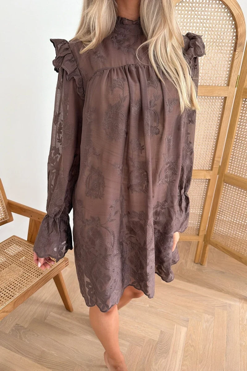 Byic - Ellinoric Lace Dress 2551 - Vintage Brown
