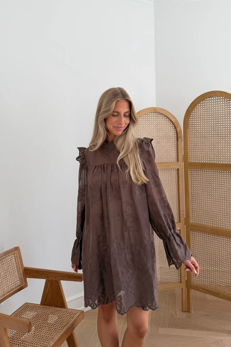 Byic - Ellinoric Lace Dress 2551 - Vintage Brown