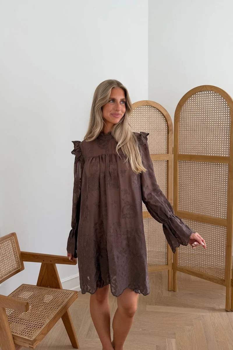 Byic - Ellinoric Lace Dress 2551 - Vintage Brown