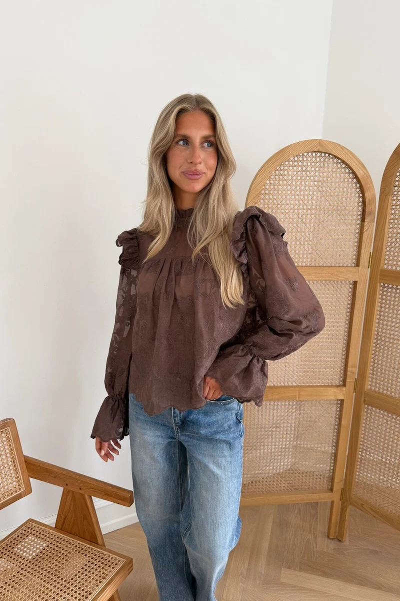 Byic - Ellinoric Lace Shirt 2550 - Vintage Brown