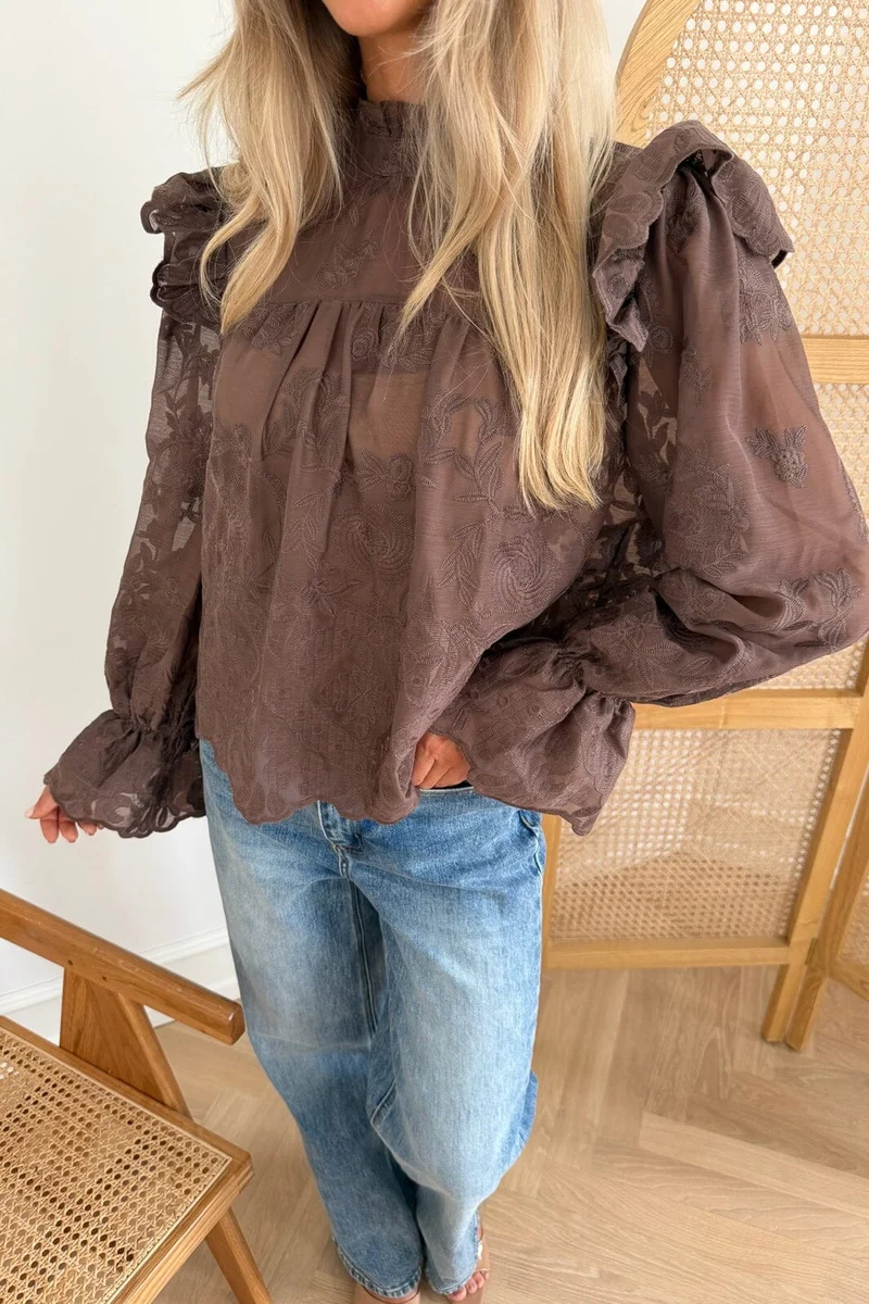 Byic - Ellinoric Lace Shirt 2550 - Vintage Brown