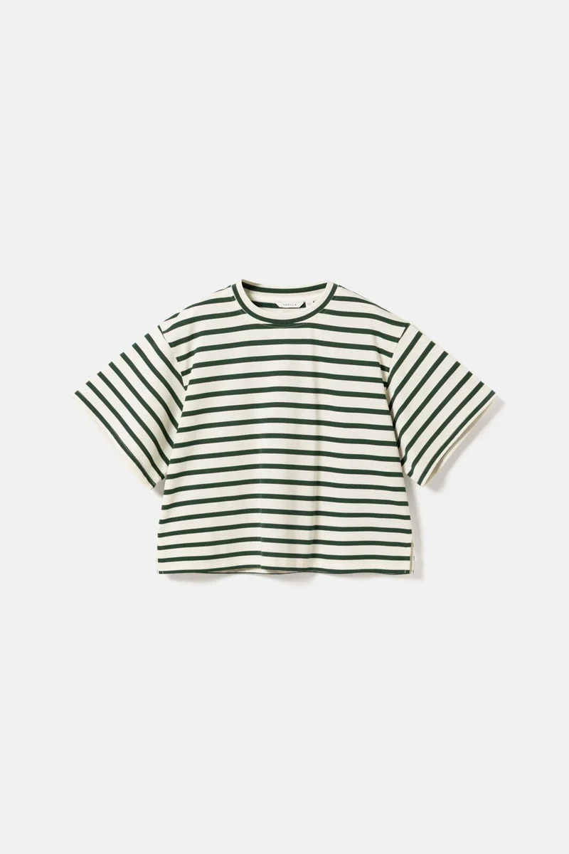 Noella - N-Maple T-Shirt 17260002 - 451 - Eton Ivory Green Stripe