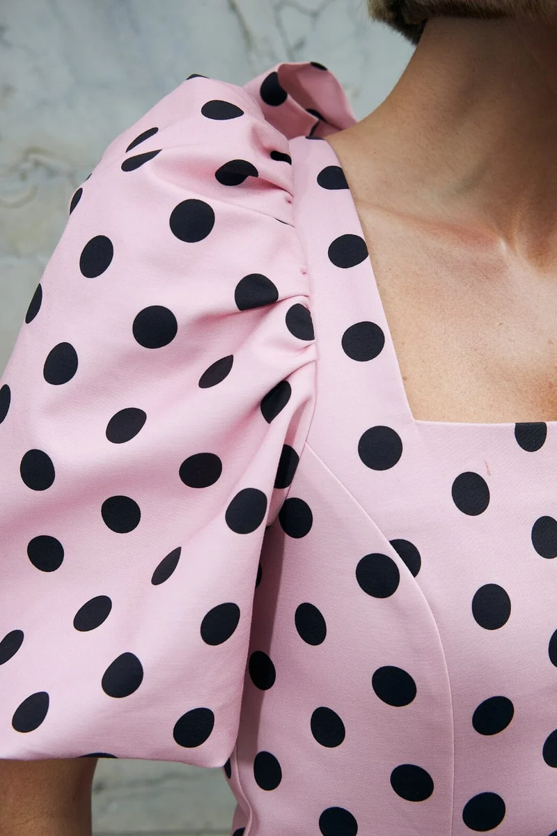 Cras - Joselle Dress CE1039 - 8142 - 8142 Orchid Pink Polka