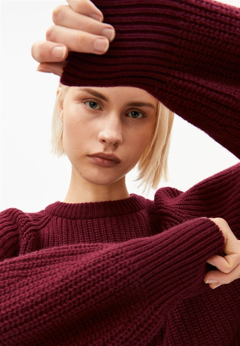 ARMEDANGELS Rib Knit Sweater velvet red