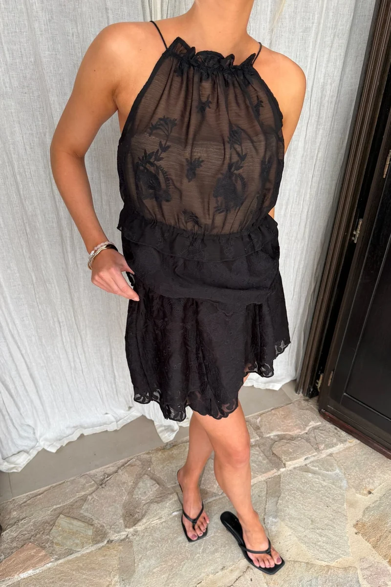 BYIC - Ellinoric Lace Mini Skirt - vb Vintage Black