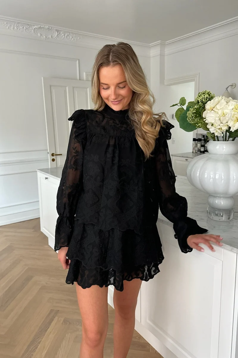 BYIC - Ellinoric Lace Mini Skirt - vb Vintage Black