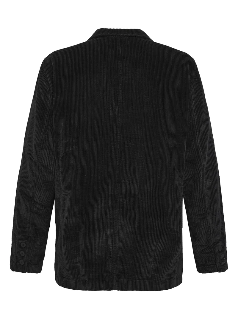 KNOWLEDGE COTTON APPAREL Corduroy Blazer black jet