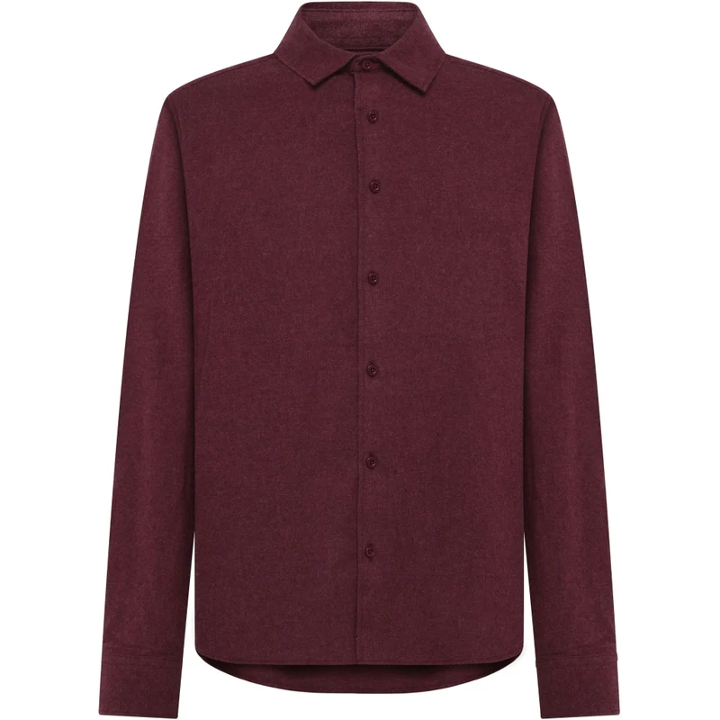 KNOWLEDGE COTTON APPAREL Dune Regular Flannel Shirt burgundy