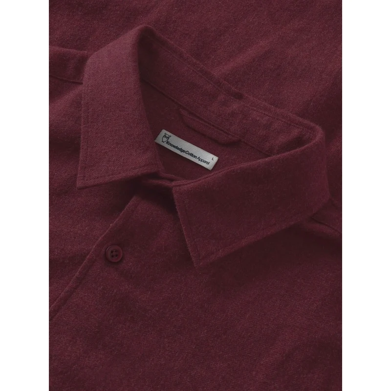 KNOWLEDGE COTTON APPAREL Dune Regular Flannel Shirt burgundy