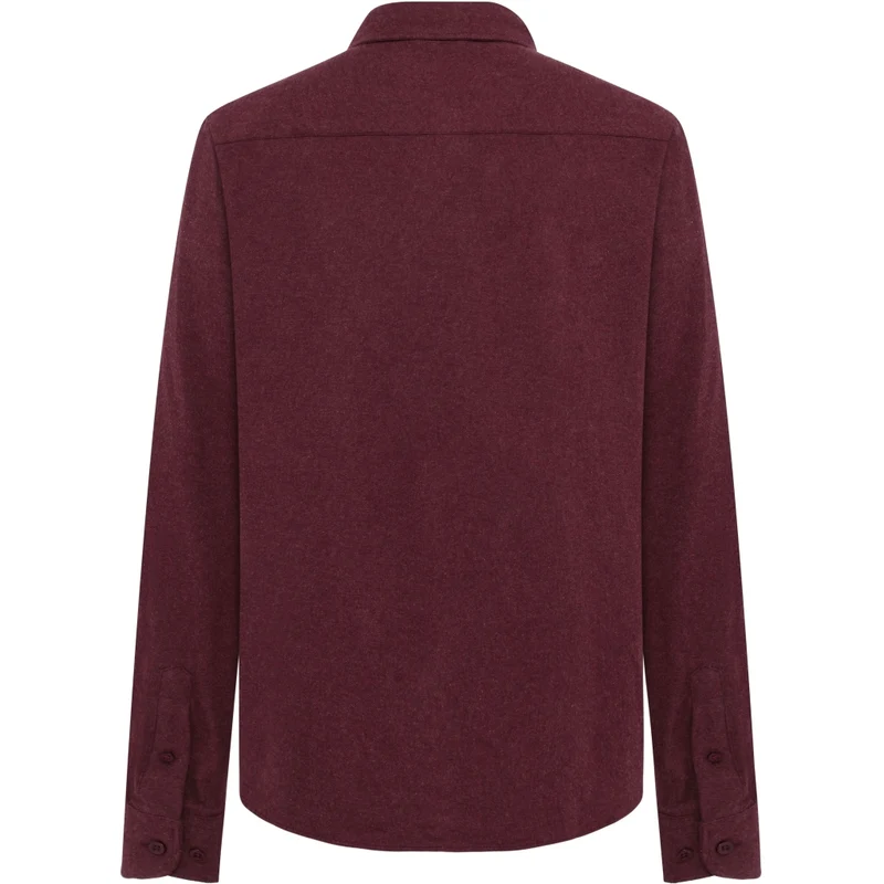 KNOWLEDGE COTTON APPAREL Dune Regular Flannel Shirt burgundy