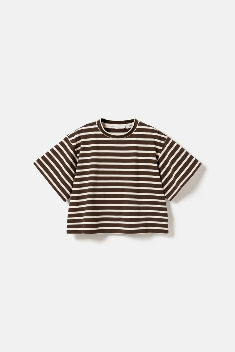 Noella - N-Maple T-Shirt 17260002 - 450 - Eton Brown Ivory Stripe
