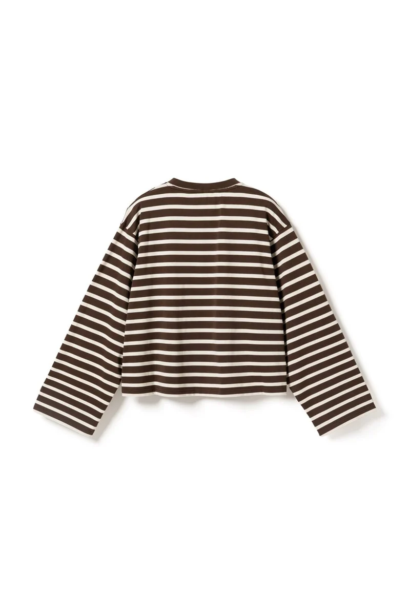 Noella - N-Maple Ls T-Shirt 17260001 - 450 - Eton Brown Ivory Stripe