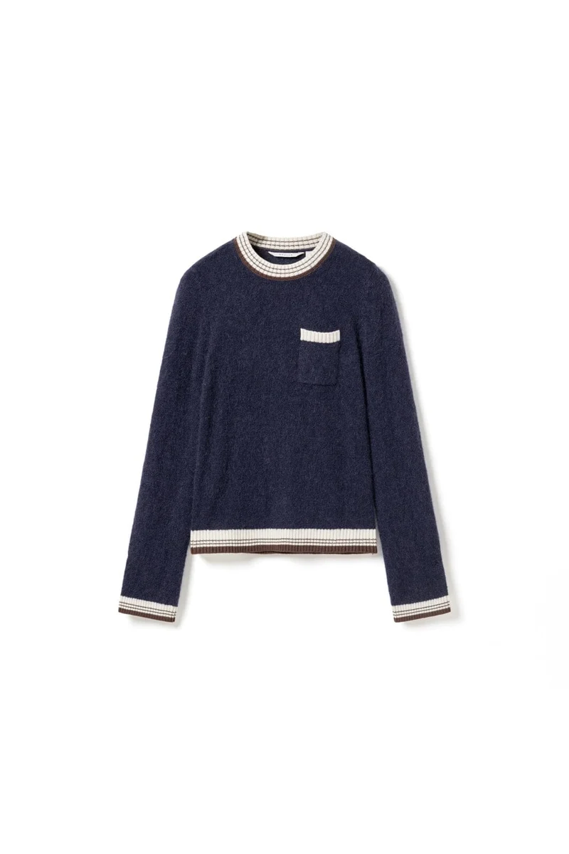 Noella - N-Marthy Ls Knit 16400002 - 448 - Navy Brown