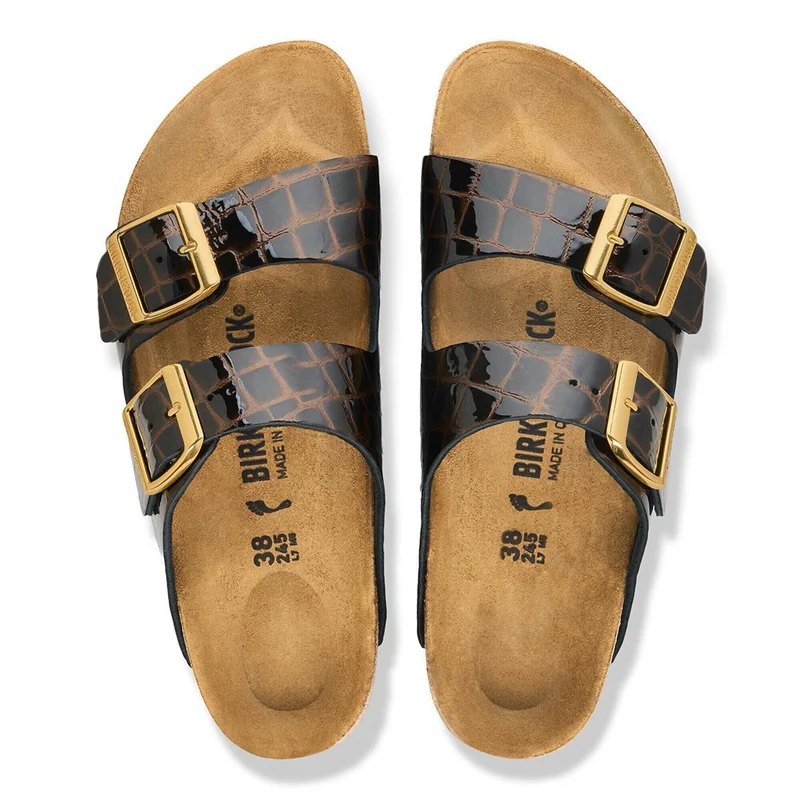 BIRKENSTOCK Arizona Emboss Leather Women (schmal) animal black