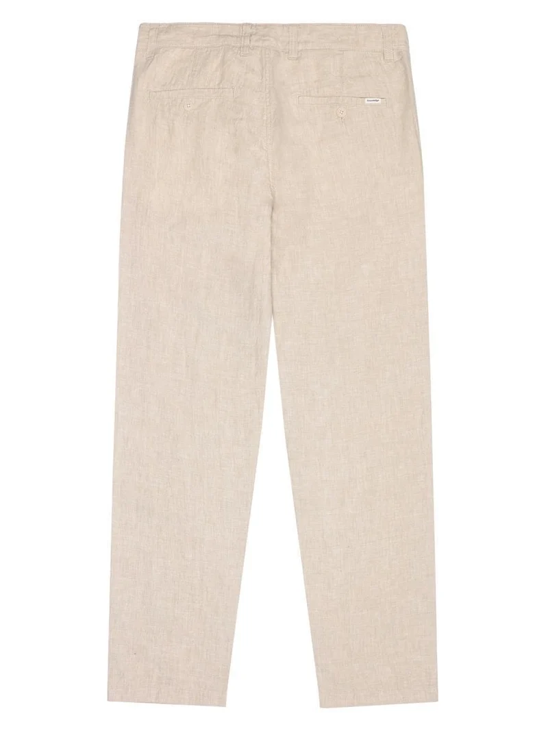 KNOWLEDGE COTTON APPAREL Chuck Regular Linen Pants yarndyed - light feather gray