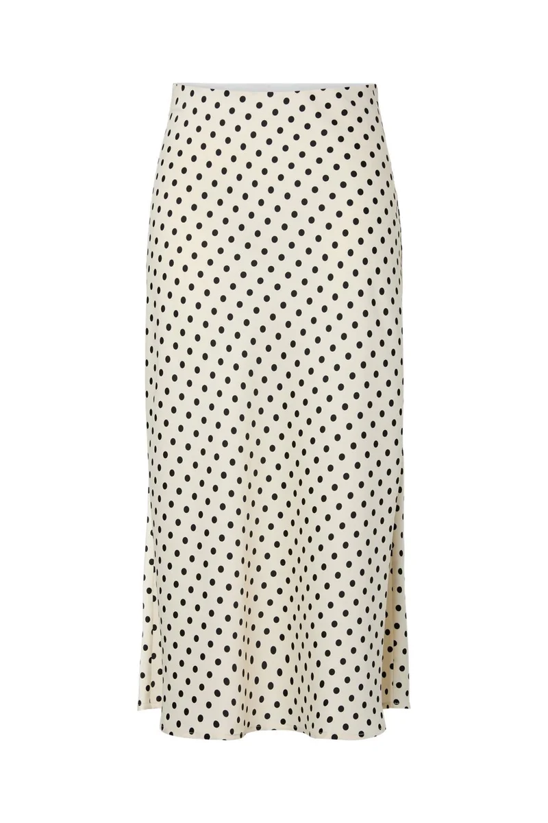 Yas - Yaspella Midi Skirt - 4935802 Birch Small Black Dots