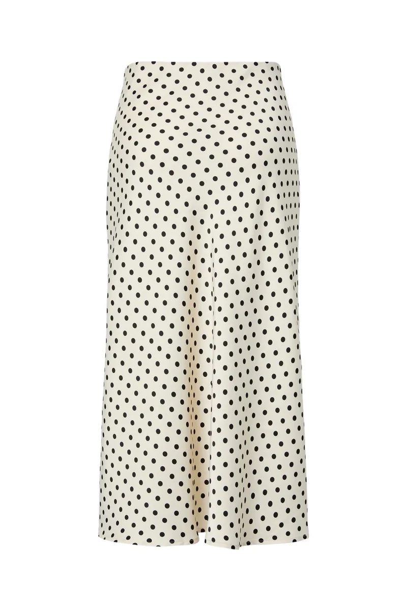 Yas - Yaspella Midi Skirt - 4935802 Birch Small Black Dots