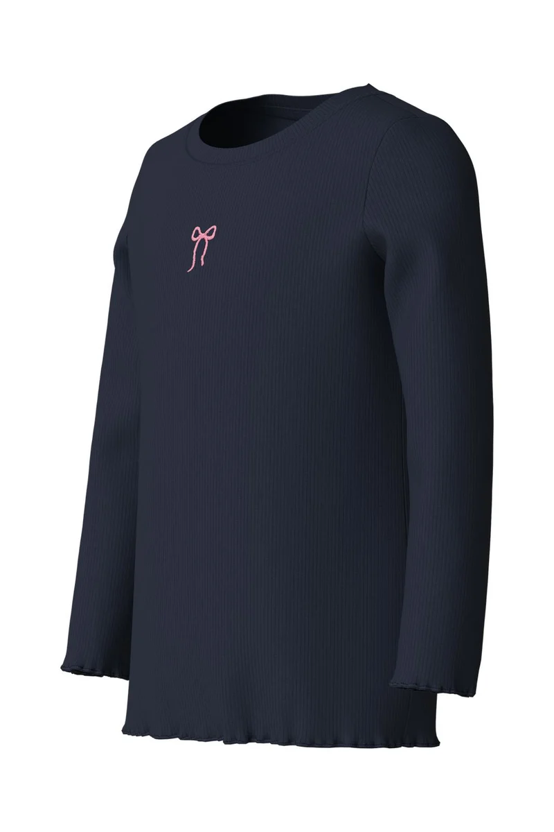 Name It - Nmfvivemmas Ls Slim Top - 5166305 Navy Blazer Bow