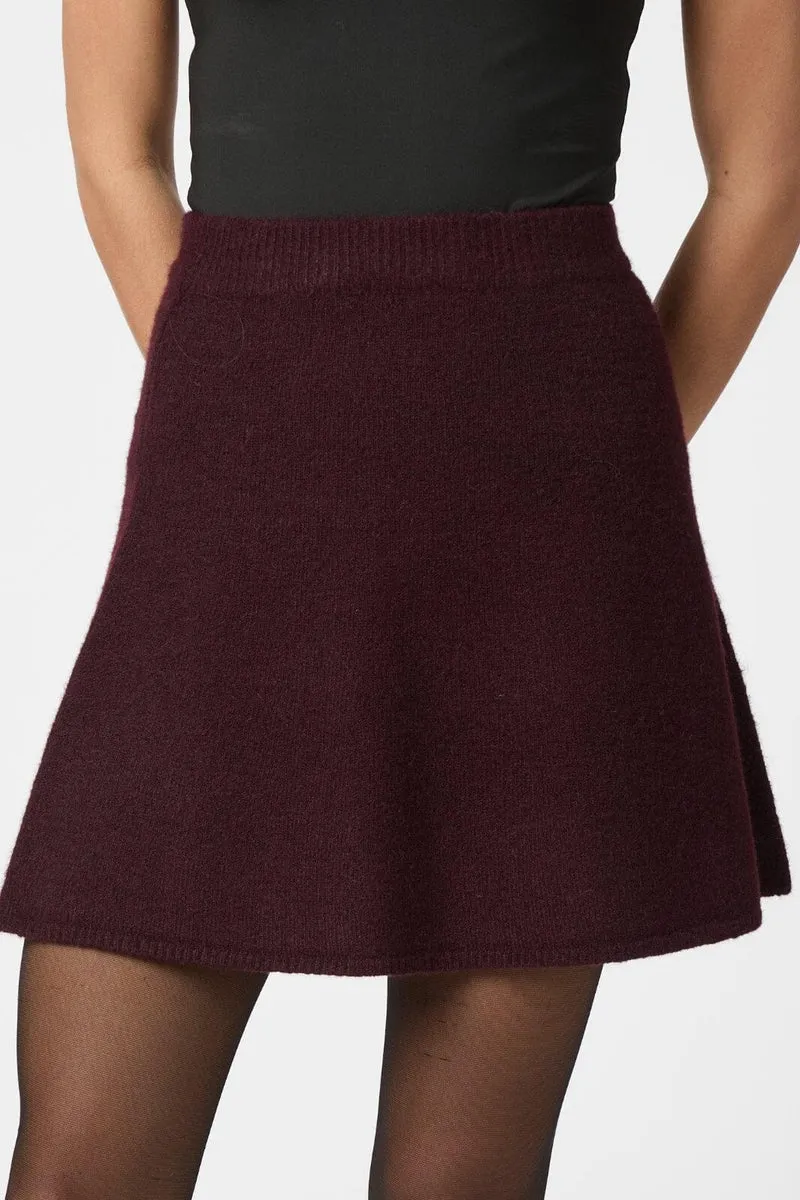 Neo Noir - Gisa Knit Skirt 161228 - 682 - Wine