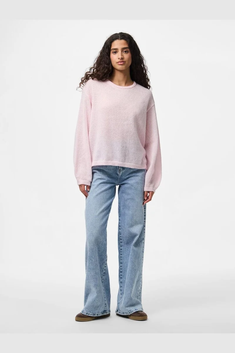 Pieces - Pcida Ls O-Neck Knit - 4805046 Pink-A-Boo