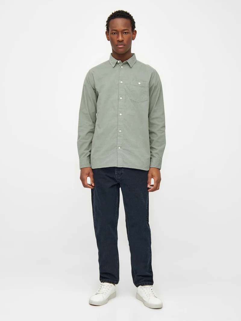 KNOWLEDGE COTTON APPAREL Dune Regular Corduroy Shirt lily pad