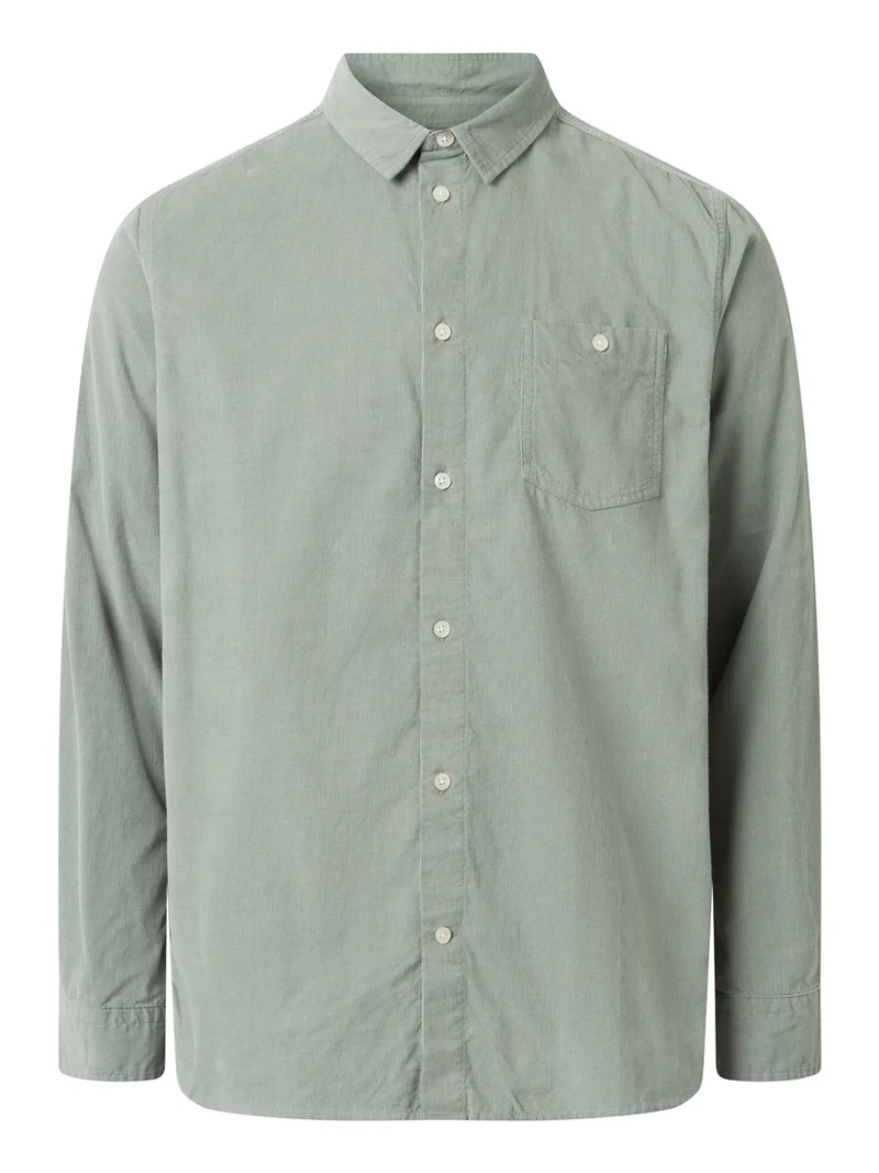 KNOWLEDGE COTTON APPAREL Dune Regular Corduroy Shirt lily pad