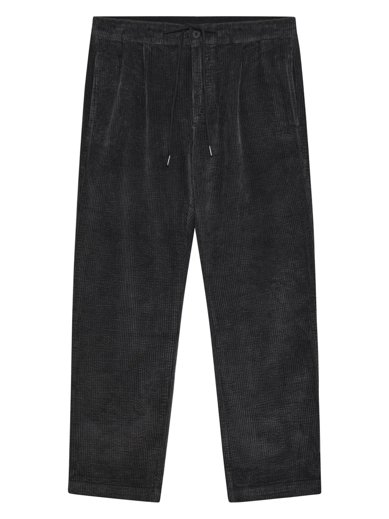 KNOWLEDGE COTTON APPAREL Fig Comfort Corduroy Pants black jet