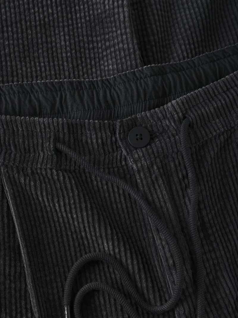 KNOWLEDGE COTTON APPAREL Fig Comfort Corduroy Pants black jet
