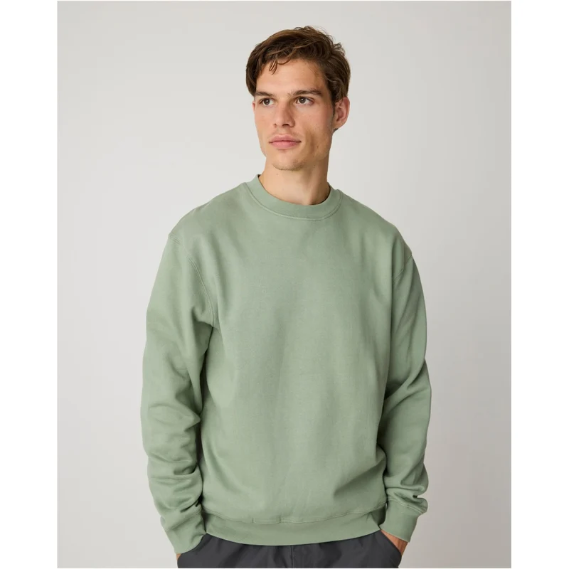 KNOWLEDGE COTTON APPAREL Relaxed Crew Neck lily pad