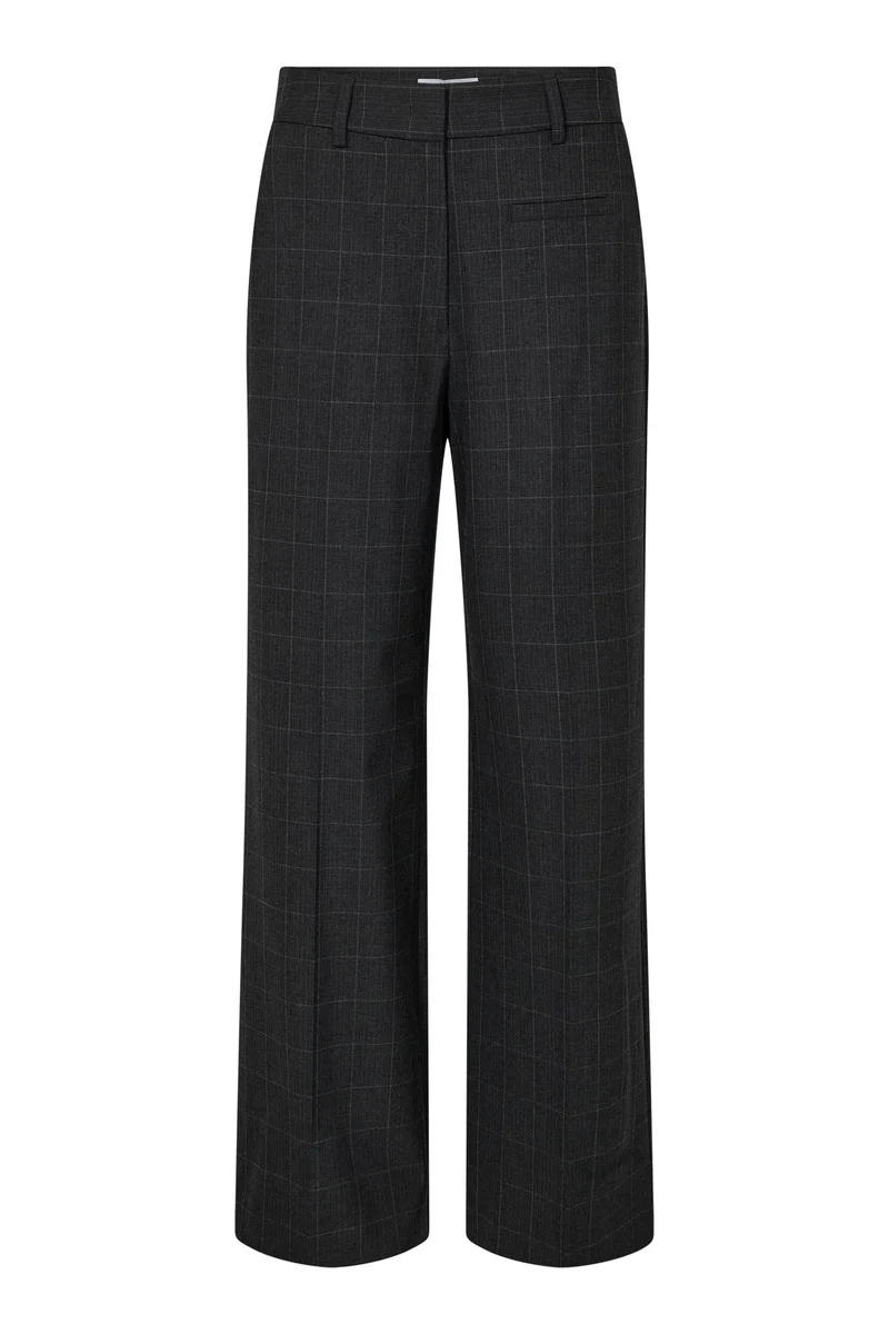 Haute L'Amitié - Smokey Check Plain Pant Hl10917 - Antracit