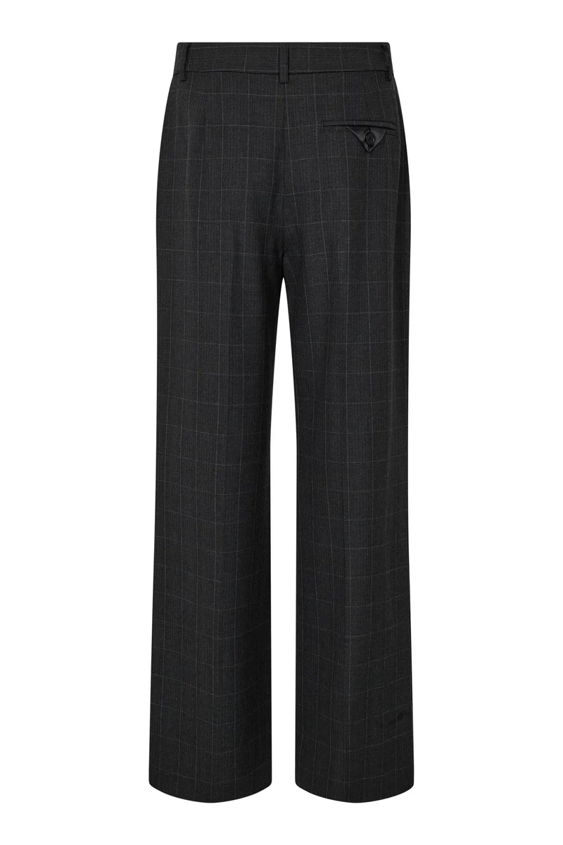 Haute L'Amitié - Smokey Check Plain Pant Hl10917 - Antracit