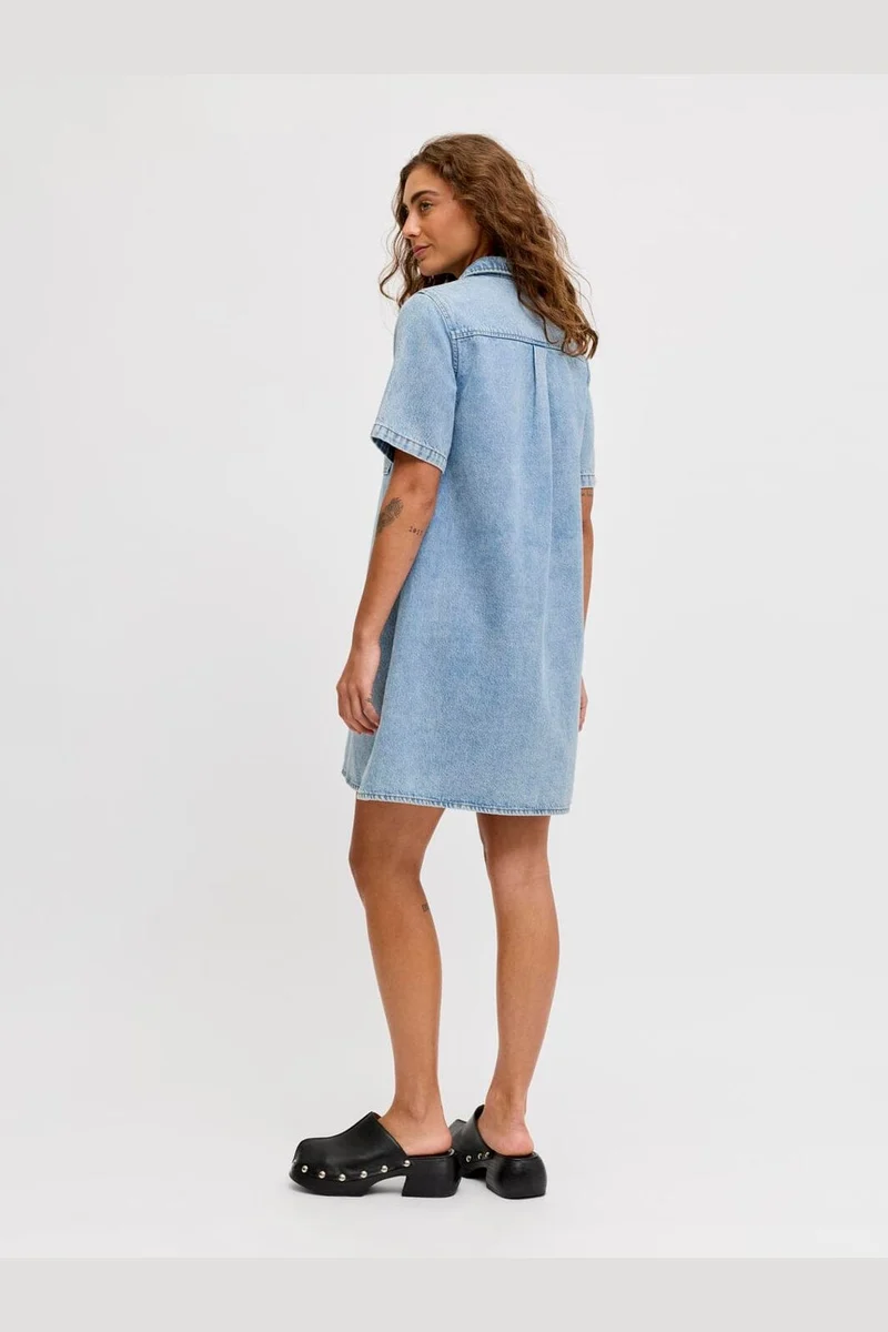 Jjxx - Jxamara Sille Ss Short Dress Sn - 4907322 Light Blue Denim