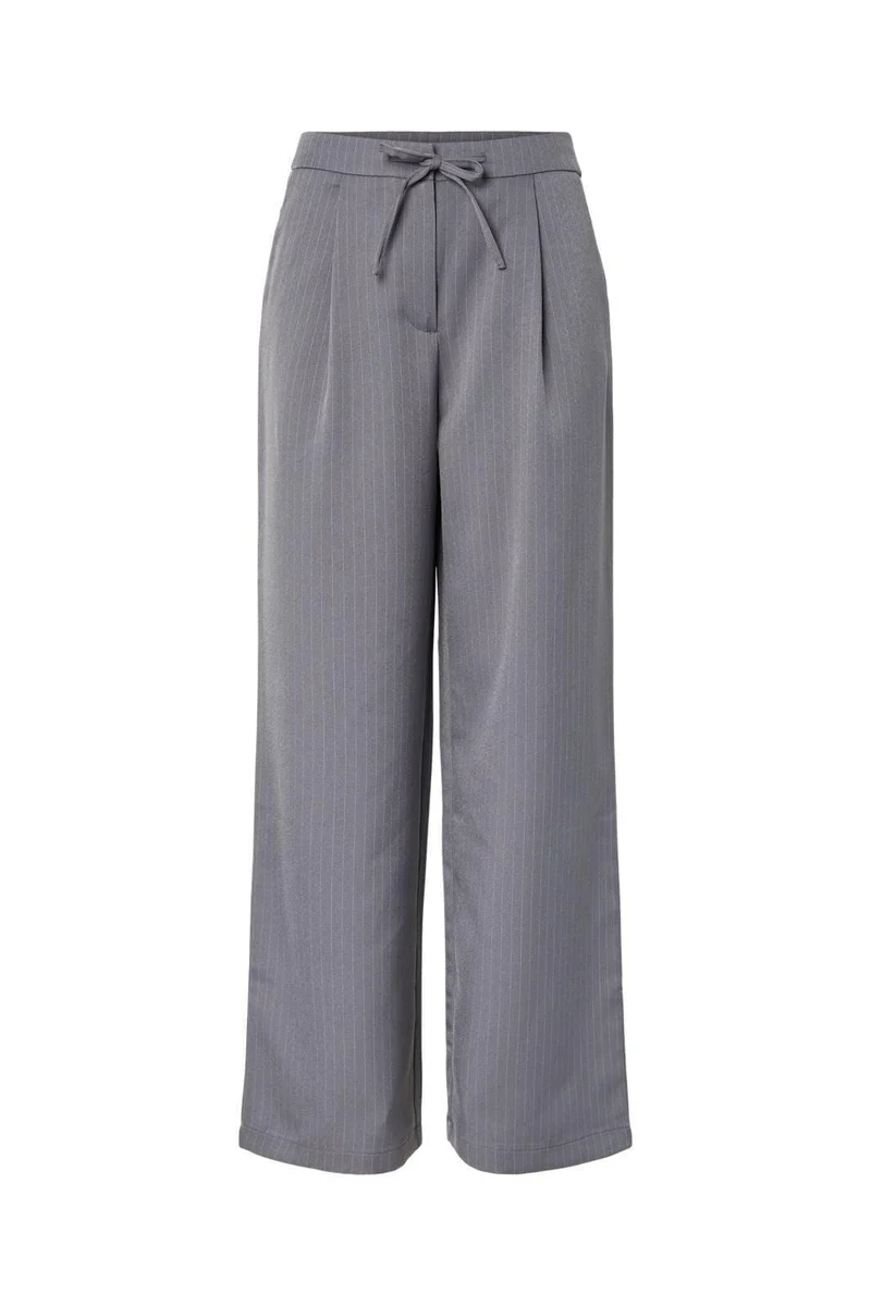 Pieces - Pcfalka Pinstriped Tie Pants - 4983919 Grey Pinstripe
