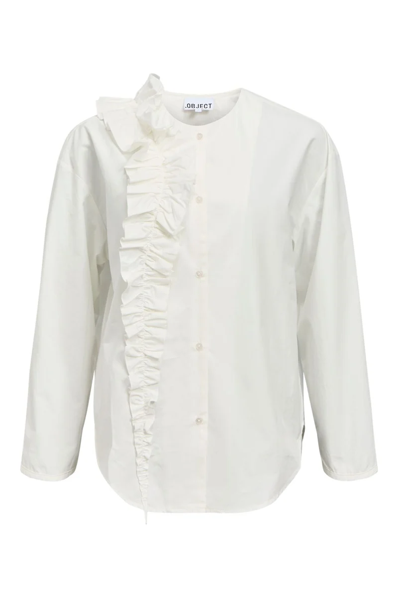 Object - Objmuni L/S Re Shirt 147 - 5111612 Cloud Dancer