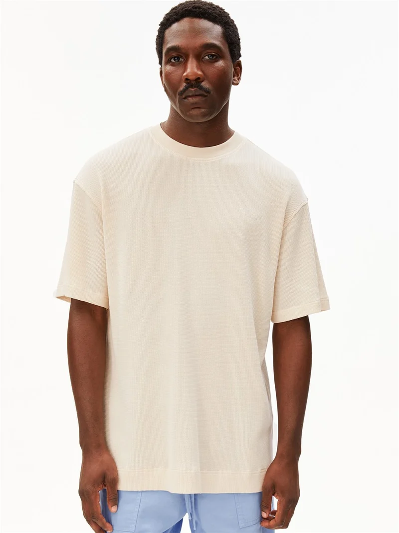 ARMEDANGELS Maarkos Waffle T-Shirt pure