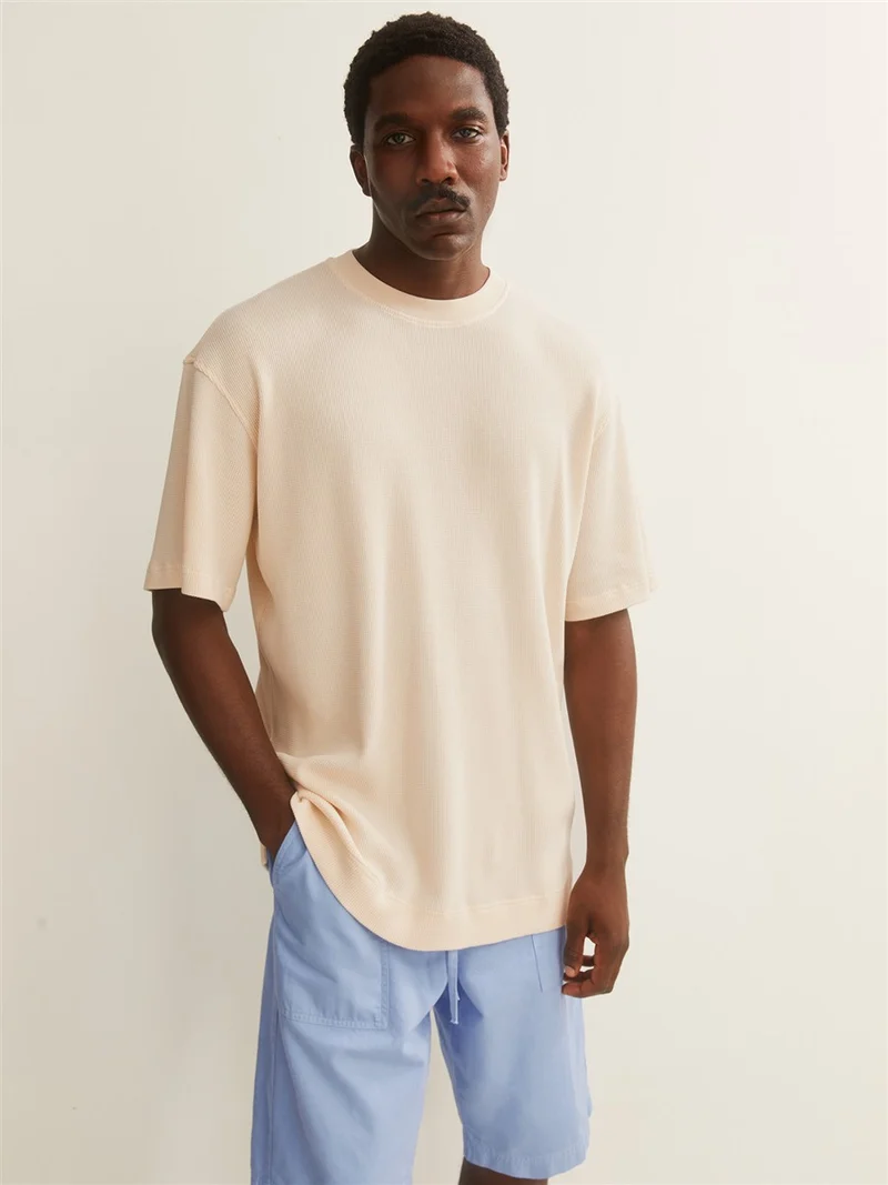 ARMEDANGELS Maarkos Waffle T-Shirt pure