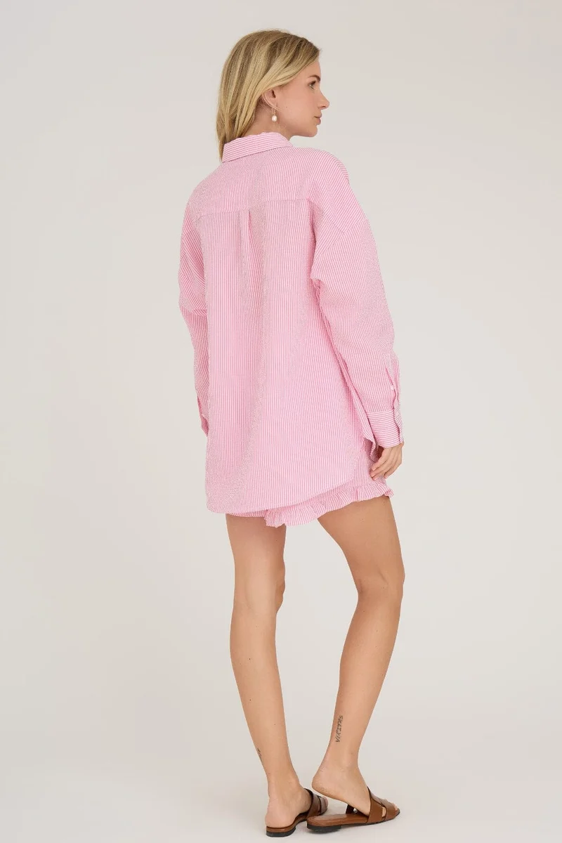 A-View - Sonja Shirt - 312 Hot Pink/White