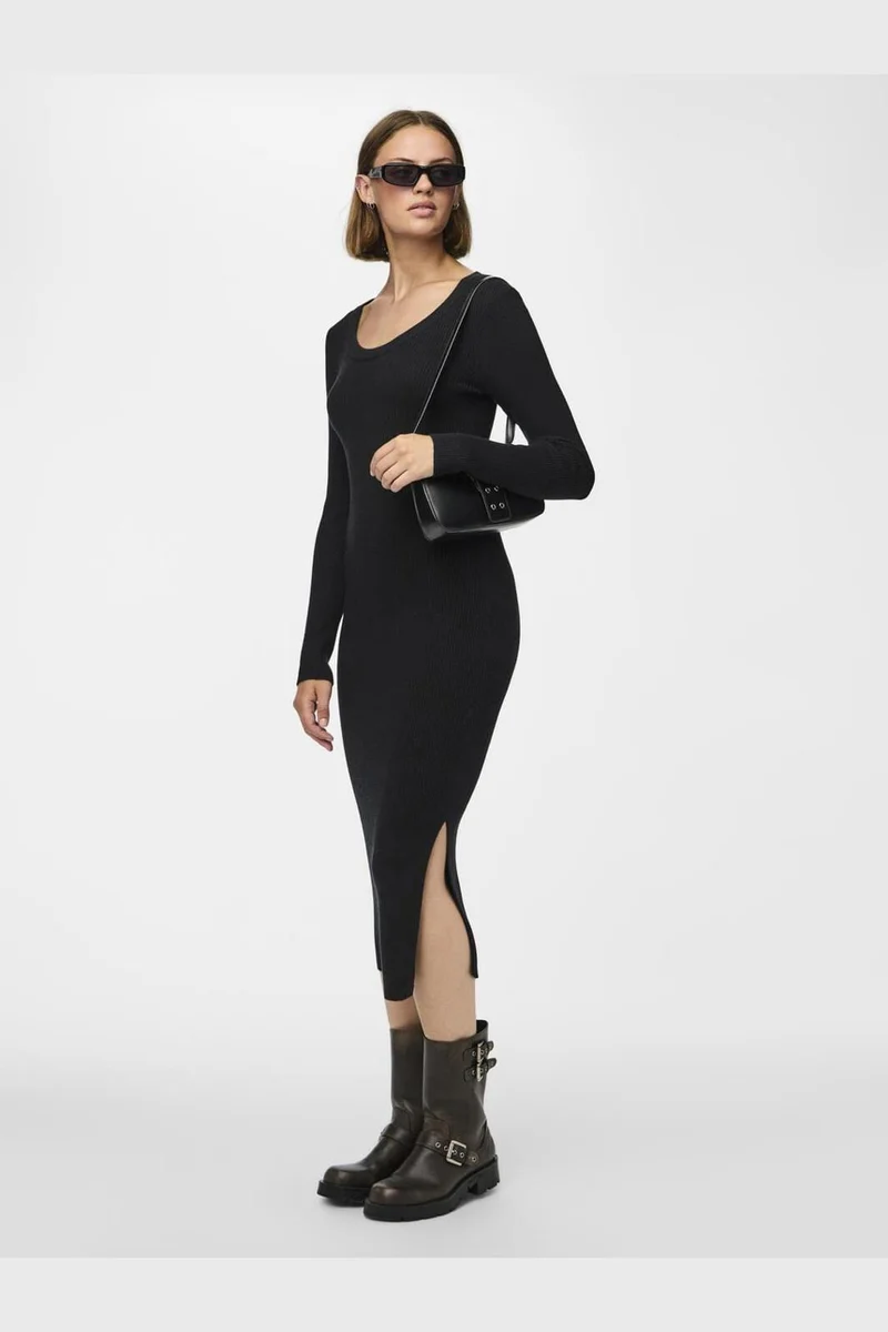 Pieces - Pcmira Ls Knit Dress - 4542913 Black