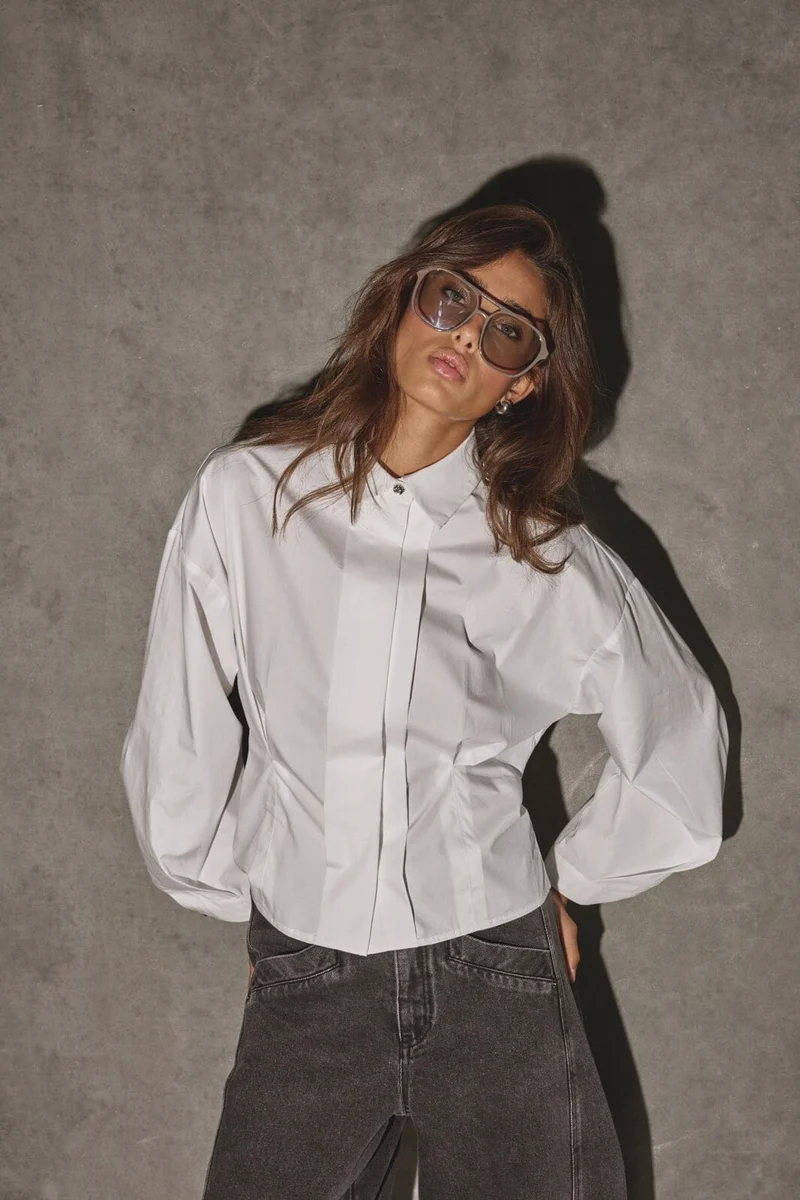 Co´Couture - Viannecc Pleat Shirt 506614 - 10001 - White