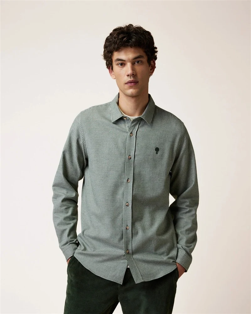 FAGUO Iraty Hemd dark green/ecru