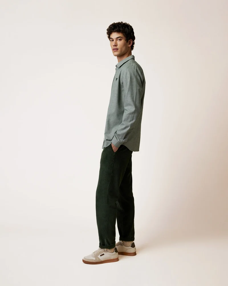 FAGUO Iraty Hemd dark green/ecru