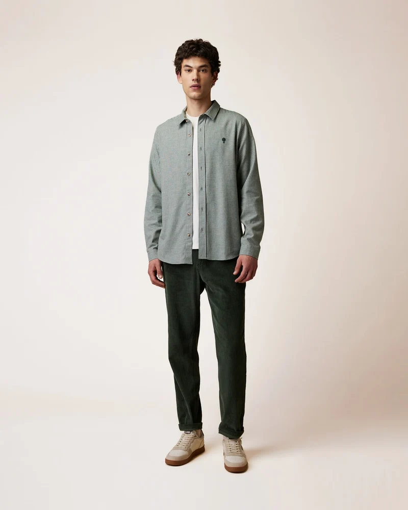 FAGUO Iraty Hemd dark green/ecru