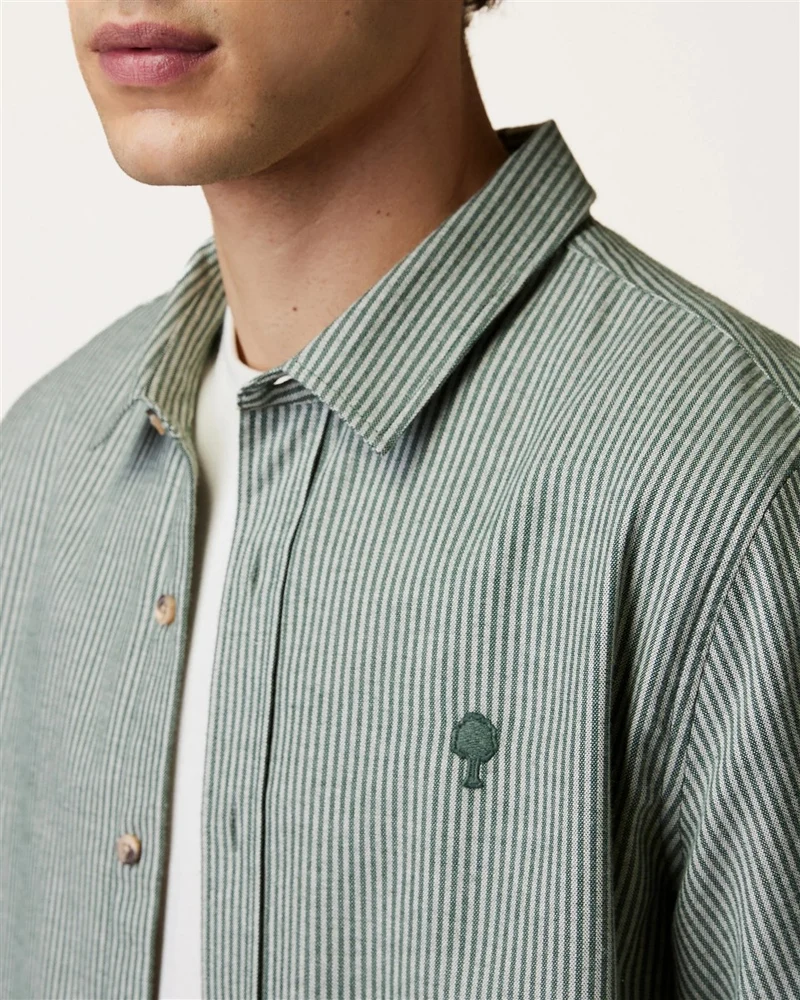 FAGUO Iraty Hemd dark green/ecru