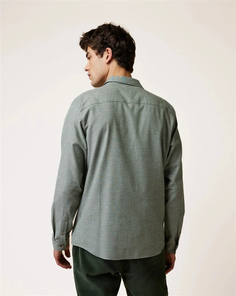 FAGUO Iraty Hemd dark green/ecru