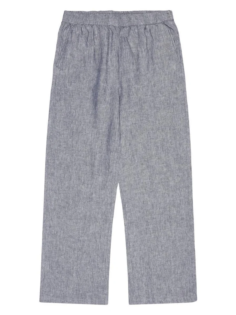 KNOWLEDGE COTTON APPAREL Posey Wide Mid-Rise Linen Pants vintage indigo