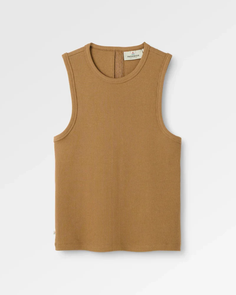 PASSENGER Atmos Ribbed Tank Top caramel brown