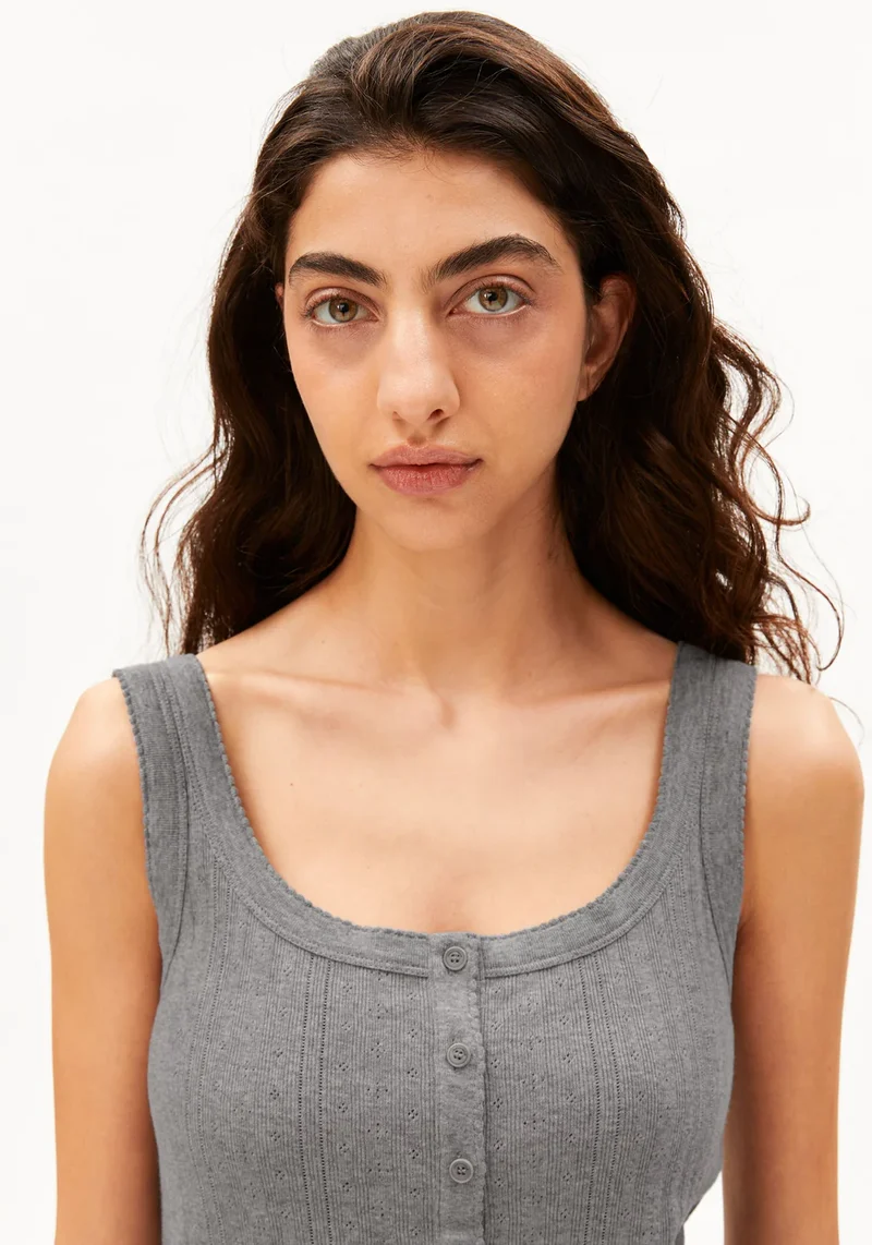 ARMEDANGELS Pointelle Top silver melange